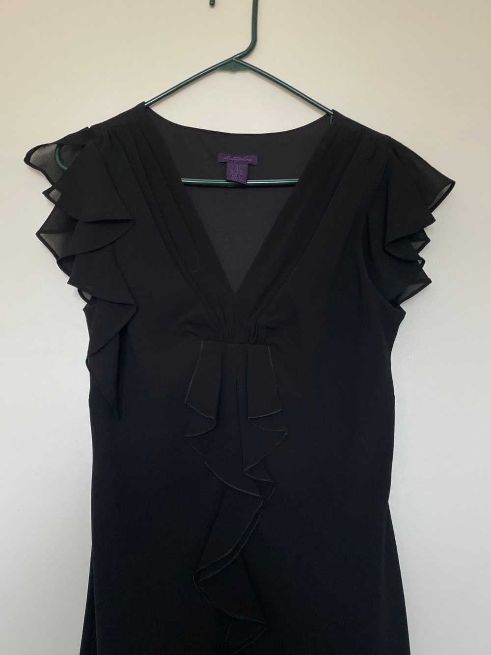 Metaphor Black Ruffle-Front Dress - Picture 2 of 5